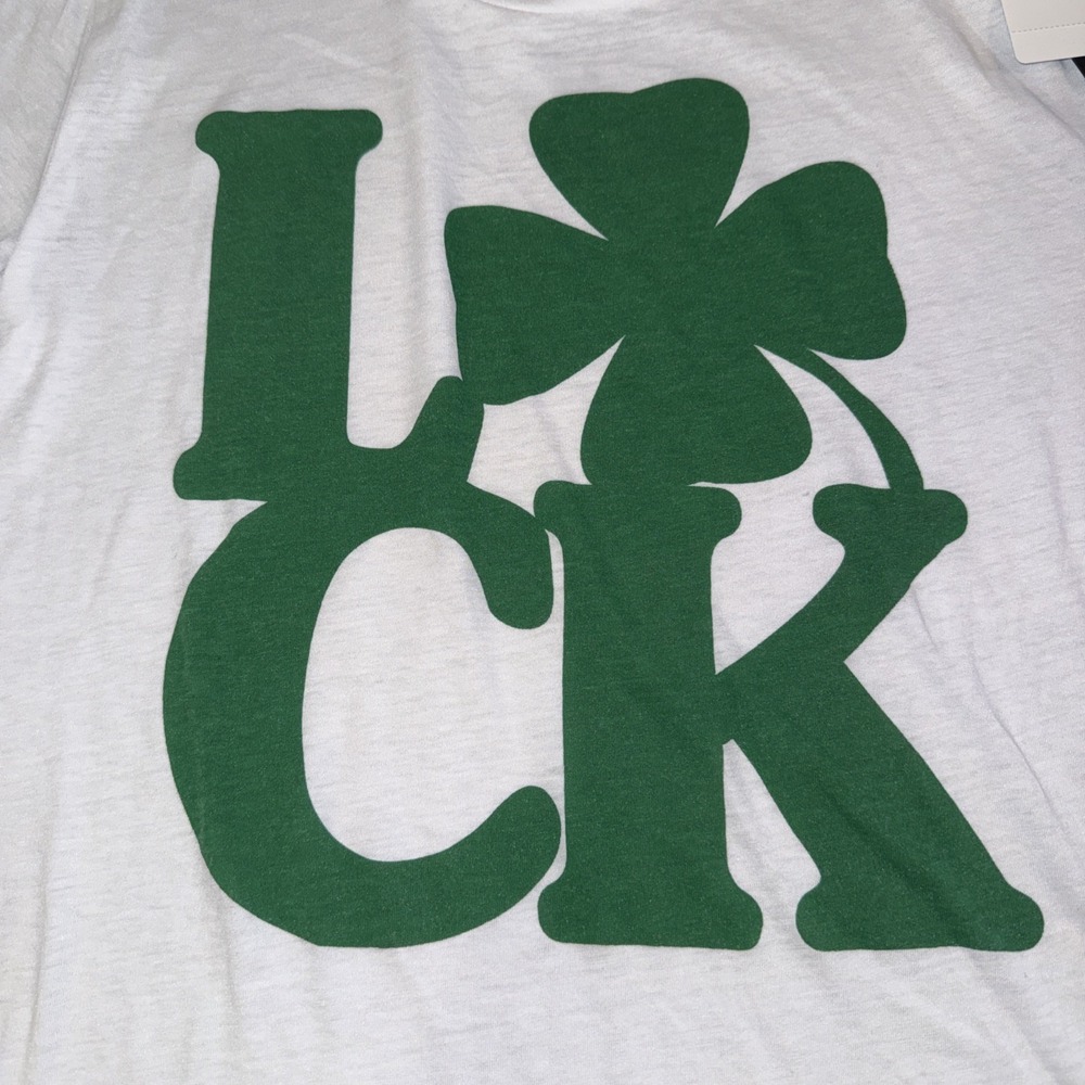 Chaser T-shirt Women's Size Small LUCK White Green NWT St. Patrick's Day‎ Top